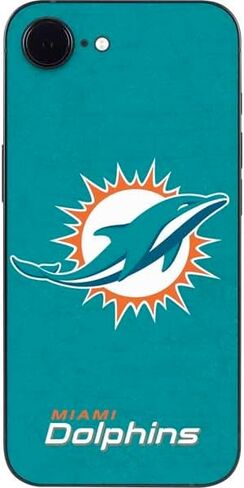 Skinit Decal Phone Skin Compatible with iPhone 16e - Officially Licensed NFL Miami Dolphins Retro Logo Design in Kuwait