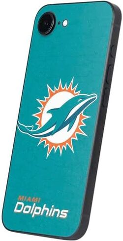Skinit Decal Phone Skin Compatible with iPhone 16e - Officially Licensed NFL Miami Dolphins Retro Logo Design in Kuwait