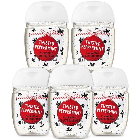 Bath & Body Works Twisted Peppermint 5-Pack PocketBac Hand Sanitizers (Artwork and Color Varies) in Kuwait
