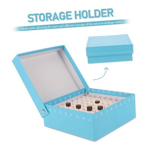 Pretyzoom 81Grid microcentrifuge أنبوب مربع صندوق تخزين الورق حاوية أنبوب للتجميد in Kuwait