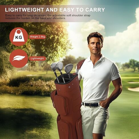 Golf Cart Bag, Top 5 Way Organizer Divider, Waterproof Golf Bag, 6 Storage Pockets，with Comfort Handles, Rain Cover in Saudi Arabia