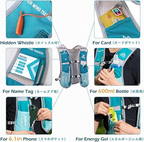 Triwonder 5L Runny Hydration Stest Pack Pack Pack for Women Men 5.5L Runner Trail Race Marathlon Triathlon ركوب الدراجات الصالحة المشي لمسافات طويلة in Kuwait