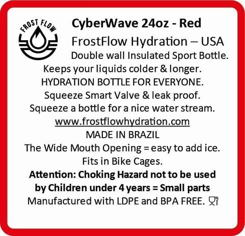 FrostFlow 24oz Water Bottle - CyberWave (Red, 24oz) in Saudi Arabia