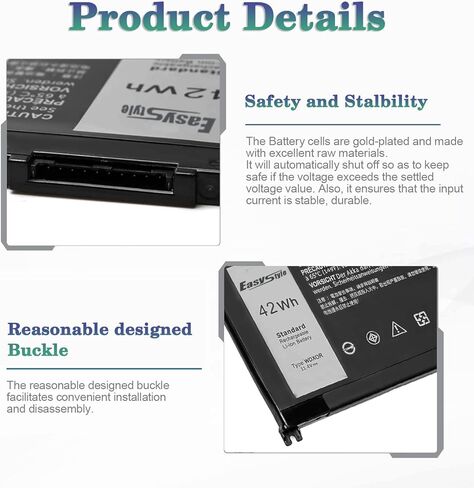 yrdd6 بطارية الكمبيوتر المحمول 42WH استبدال Dell Inspiron 14 15 3000 5000 3493 3582 3583 3584 3593 3793 5480 5481 5482 5485 5490 5491 5493 5581 5590 5591 5593 5594 VM732 1VX1H in Saudi Arabia