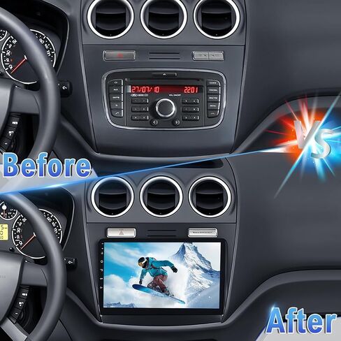 Android 14 Double Din Car Radio متوافق مع Ford Transit Connect 2010-2014 ، 2G+32G 10 "Stereo Screen Car Stereo مع Carplay Android Auto GPS WiFi Camera in Kuwait