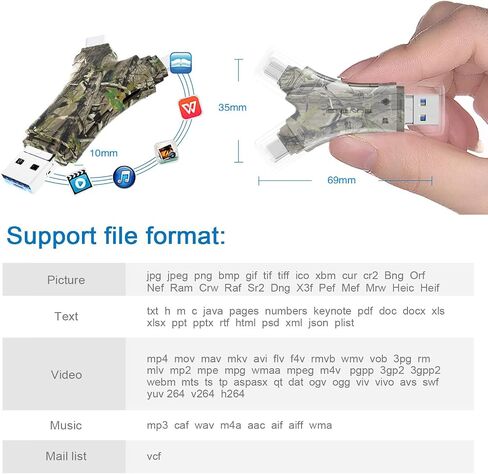 Suntrsi 4 in 1 SD Card Reader للهاتف/pad/Android ، محول قارئ بطاقة Micro SD ، قارئ بطاقة الذاكرة المحمولة لبطاقات SD و Micro SD in Kuwait