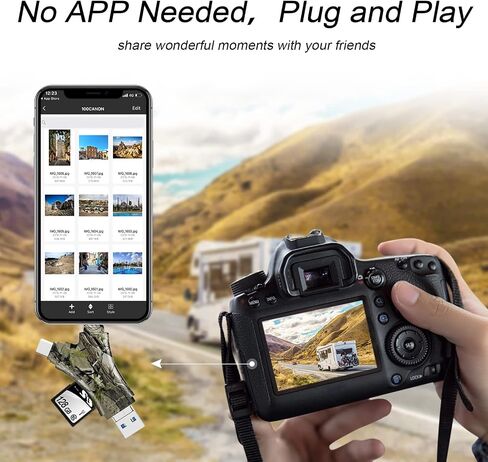 Suntrsi 4 in 1 SD Card Reader للهاتف/pad/Android ، محول قارئ بطاقة Micro SD ، قارئ بطاقة الذاكرة المحمولة لبطاقات SD و Micro SD in Kuwait