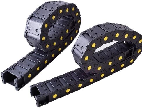 Transmission Chain of Power Fully-Enclosed Cable Plastic Drag Chains Wire Carrier with End Connectors for CNC Router Machine Tool Parts Towline Transmission Chain of Power(25X38L_TYPEC) in Saudi Arabia