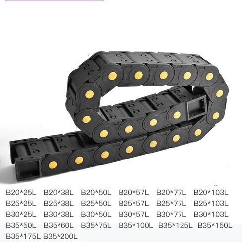 Transmission Chain of Power Fully-Enclosed Cable Plastic Drag Chains Wire Carrier with End Connectors for CNC Router Machine Tool Parts Towline Transmission Chain of Power(25X38L_TYPEC) in Saudi Arabia