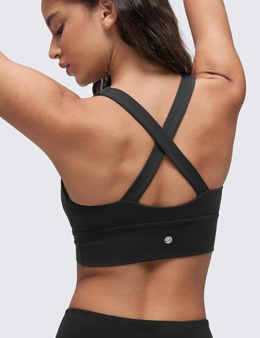 CRZ Yoga Butterluxe Womens Ruched Longline Sports Bras - V رقبة مبطنة لليوغا أشرطة واسعة in Saudi Arabia