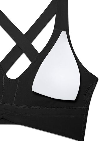 CRZ Yoga Butterluxe Womens Ruched Longline Sports Bras - V رقبة مبطنة لليوغا أشرطة واسعة in Saudi Arabia