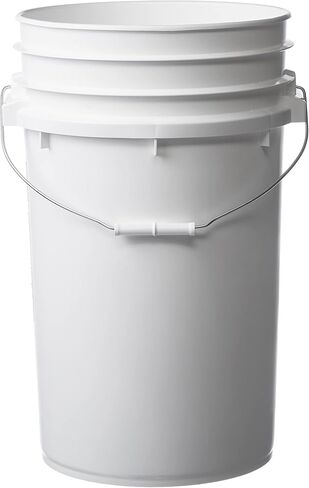 Hudson Exchange 7 Gallon Large Bucket Pail Container with Gamma Seal Lid, Food Grade BPA Free HDPE (White, 2 Pack) in Saudi Arabia