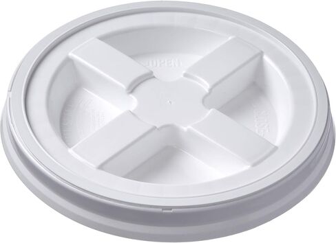 Hudson Exchange 7 Gallon Large Bucket Pail Container with Gamma Seal Lid, Food Grade BPA Free HDPE (White, 2 Pack) in Saudi Arabia