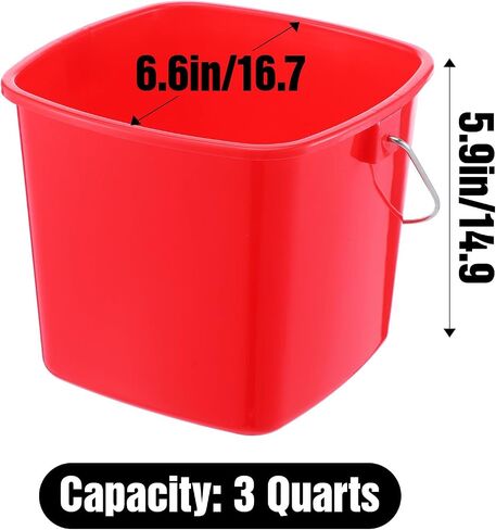 4 حزمة سطل تنظيف صغير ، دلو منظف مربع مع صنبور ومقبض للمنزل والمكاتب والمدرسة والاستخدام التجاري in Kuwait