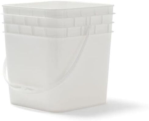 3.5 Gallon Square Bucket with Lid & Plastic Handles, Food Storage Pail, Heavy Duty & Durable in Saudi Arabia