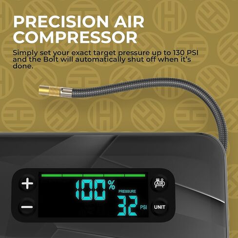 HALO Bolt Ultimate 3 Portable Car Battery Jump Starter | 130 PSI Air Compressor, 55.5Wh USB Power Bank, Large Display, Emergency Floodlight & Charger, Jumps Cars SUVs & Trucks, Inflates Tires — Cobalt in Kuwait