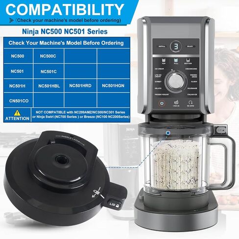 غطاء الوعاء الخارجي لـ Ninja NC301 صانع الآيس كريم ، غطاء استبدال Ninja Creami القابل لإعادة الاستخدام ، وملحقات Creami متوافقة مع Ninja NC299AMZ/NC301/NC300/NC201/NC101 (NO PADDLE) in Saudi Arabia