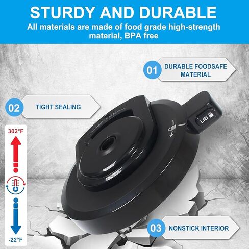 غطاء الوعاء الخارجي لـ Ninja NC301 صانع الآيس كريم ، غطاء استبدال Ninja Creami القابل لإعادة الاستخدام ، وملحقات Creami متوافقة مع Ninja NC299AMZ/NC301/NC300/NC201/NC101 (NO PADDLE) in Saudi Arabia