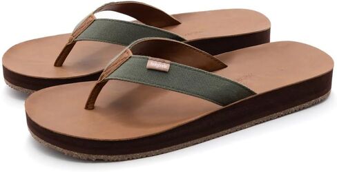 Feelgoodz Men's Zensole Kinderz Water-resistant Vegan Leather/Natural Rubber Flip Flops in Saudi Arabia