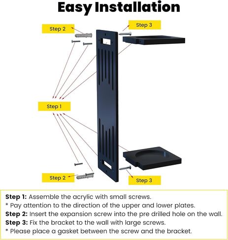 Lightsaber Wall Mount Stand Vertical Wall Mounted Lightsaber Display Rack Acrylic Lightsaber Wall Mount Holder Plus Size Hilt Display Stand Compatible with Most Lightsabers for Lightsaber Collectors (Black - 6.8 cm Dia) in Saudi Arabia