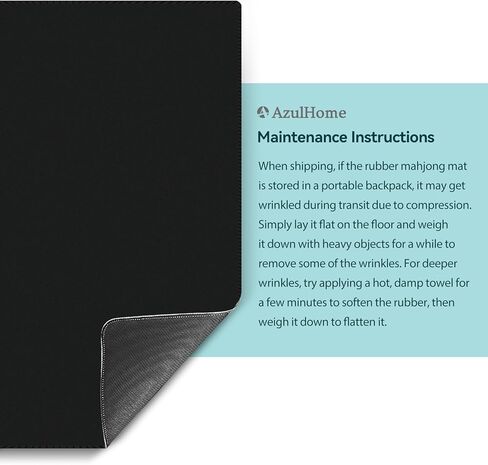 Mahjong Mat, Mahjong Table Mat Black Carrying Bag, Anti Slip and Noise Reduction Table Cover for Mahjong, Poker, Card Games, Dominoes, Board Games, Slip Resistant Mat (Black) in Kuwait