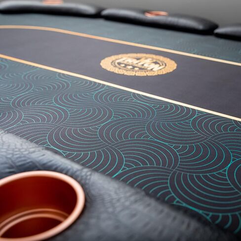 Triton Premium Portable Poker Table Mat 10 Player Blue - Multi-Spandex Fabric Rubber Portable Poker Game Mat with Zippered Oxford Fabric Carry Bag - 80" L x 38" W in Saudi Arabia