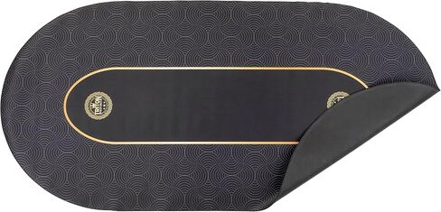 Triton Premium Portable Poker Table Mat 10 Player Blue - Multi-Spandex Fabric Rubber Portable Poker Game Mat with Zippered Oxford Fabric Carry Bag - 80" L x 38" W in Saudi Arabia