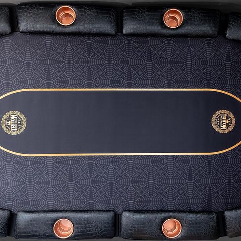 Triton Premium Portable Poker Table Mat 10 Player Blue - Multi-Spandex Fabric Rubber Portable Poker Game Mat with Zippered Oxford Fabric Carry Bag - 80" L x 38" W in Saudi Arabia