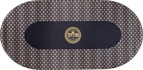 Triton Premium Portable Poker Table Mat 10 Player Blue - Multi-Spandex Fabric Rubber Portable Poker Game Mat with Zippered Oxford Fabric Carry Bag - 80" L x 38" W in Saudi Arabia