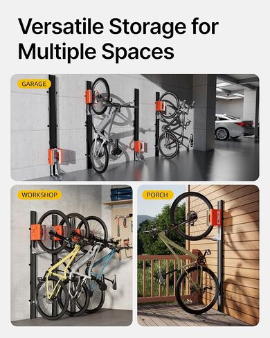 Montek Officatic Lift ebike Rack-يناسب إطارات 24-29 "، رف الجدار الرأسي الشاق للدراجات (تصل إلى 71 رطلاً)-رفع الجهد ، وتثبيت سهلة-تخزين لتوفير الفضاء للمرآب ، سقيفة ، بو ، بو in Saudi Arabia