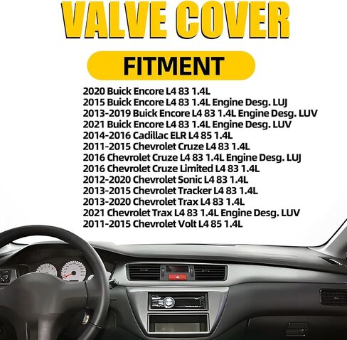 MILIPARTS Aluminum Valve Cover Set Compatible with 2011-2021 Chevy Cruze Sonic Volt Trax Buick Encore Cadillac ELR 1.4L Replaces Parts 55573746 25203036 in Kuwait