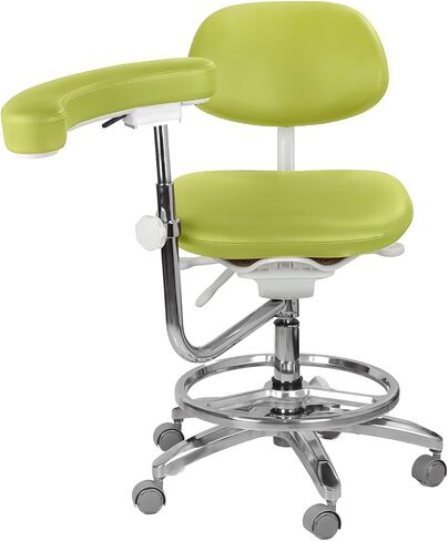XUX Medical Ergonomic Dental Dynamic Seat Chair Doctor Stool Microfiber Leather with Foot Control 360° Rotation Armrest Parrot in Kuwait