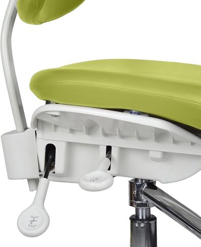 XUX Medical Ergonomic Dental Dynamic Seat Chair Doctor Stool Microfiber Leather with Foot Control 360° Rotation Armrest Parrot in Kuwait