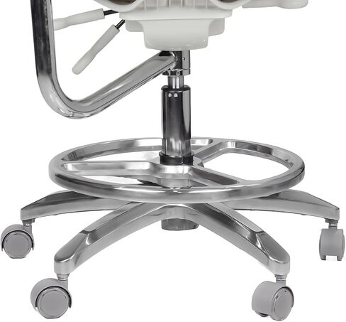 XUX Medical Ergonomic Dental Dynamic Seat Chair Doctor Stool Microfiber Leather with Foot Control 360° Rotation Armrest Parrot in Kuwait