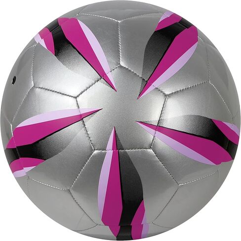 Low Bounce Futsal Ball Size 4, Professional Indoor Soccer Ball with Reinforced Stitching & TPU Cover for Training, Games, Competition - Durable Design for Youth and Adults (Color: Silver/White) in Saudi Arabia