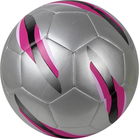 Low Bounce Futsal Ball Size 4, Professional Indoor Soccer Ball with Reinforced Stitching & TPU Cover for Training, Games, Competition - Durable Design for Youth and Adults (Color: Silver/White) in Saudi Arabia