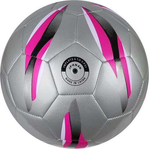 Low Bounce Futsal Ball Size 4, Professional Indoor Soccer Ball with Reinforced Stitching & TPU Cover for Training, Games, Competition - Durable Design for Youth and Adults (Color: Silver/White) in Saudi Arabia