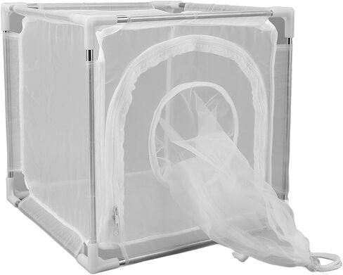 Fly Mesh Cage Nylon Detachable Outdoor Plant Fly Observation Cage with Stainless Steel Pipe for Hatching Breeding White Material 100 Mesh Nylon Net Stainless Steel Pipe Plastic in Saudi Arabia