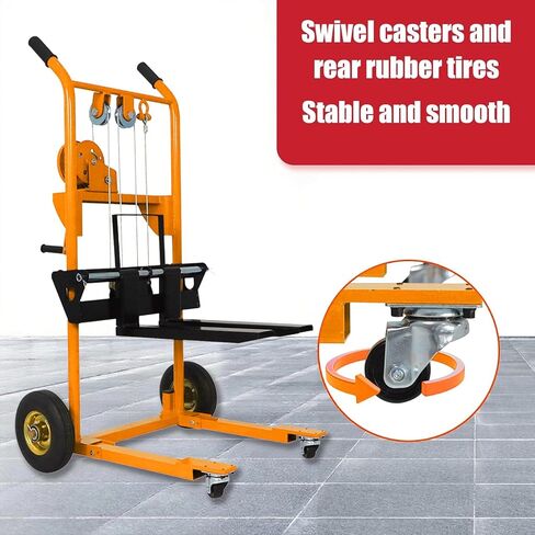 مواد حاملة الحاملة مواد البليت الهاوية ، مكدس يدوي ، 440 رطلا ، 35.4 "أقصى رفع ، شاحنة البليت الهيدروليكية dolly ، العجلات دوارة رفع طاولة الجدول ، 9.1" العجلات المطاطية شوكية مع منصة فولاذية in Kuwait