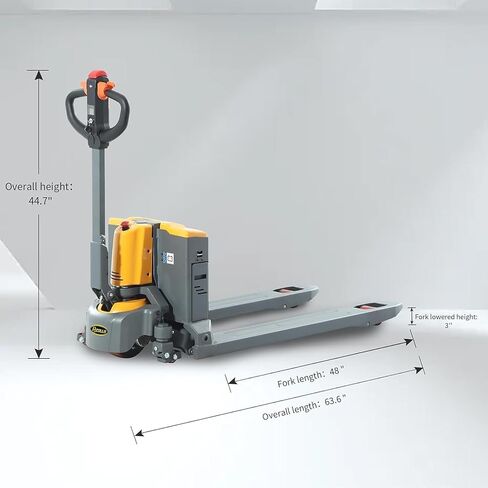 Apolloleft Full Plalet Jack Truck ، سعة 4400 رطل ، شاحنة البليت التي تعمل بالبطارية الليثيوم 48 × 27 ، رافعة الرافعات للمساحات الضيقة in Kuwait