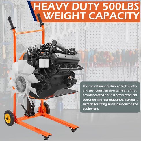 AECOJOY Material Lift Winch Stacker, Hydraulic Lift Table Cart 500 Lbs Capacity, 32" Max Lift Height, Pallet Truck Jack with Lockable Swivel Casters – Ideal for Warehouse, Workshop and Garage Use in Kuwait