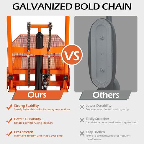 AECOJOY Material Lift Winch Stacker, Hydraulic Lift Table Cart 500 Lbs Capacity, 32" Max Lift Height, Pallet Truck Jack with Lockable Swivel Casters – Ideal for Warehouse, Workshop and Garage Use in Kuwait