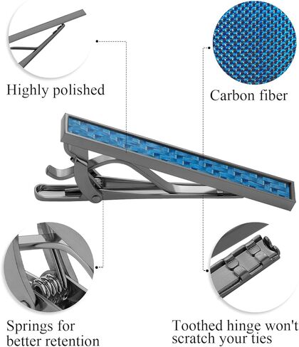 مقاطع ربطة عنق للرجال Gold Silver Gun Black ، حانة Taigrama Tie و Tie Pin Carbon من أجل العلاقات العادية والعلاقات النحيفة ، مقبلات التعادل الفريدة مناسبة لأعمال الذكرى السنوية وأفضل هدية in Kuwait