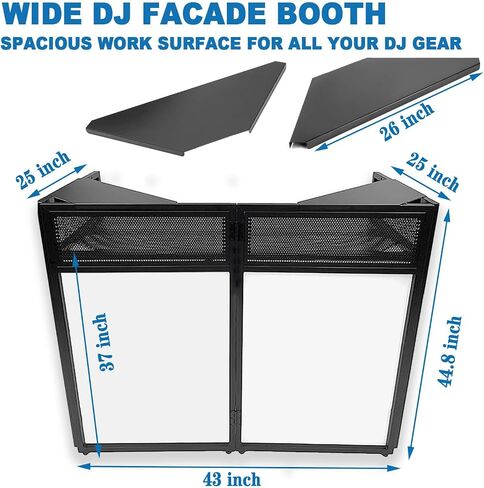 2025 طاولة كشك DJ المحمولة المحمولة مع عجلات ، 43 "× 25" منضدة لوحدة التحكم DJ ، خلاط وخلاط ، واجهة DJ قابلة للطي للأحداث والحفلات - تشمل حقيبة حمل وطاولات زاوية معدنية in Kuwait