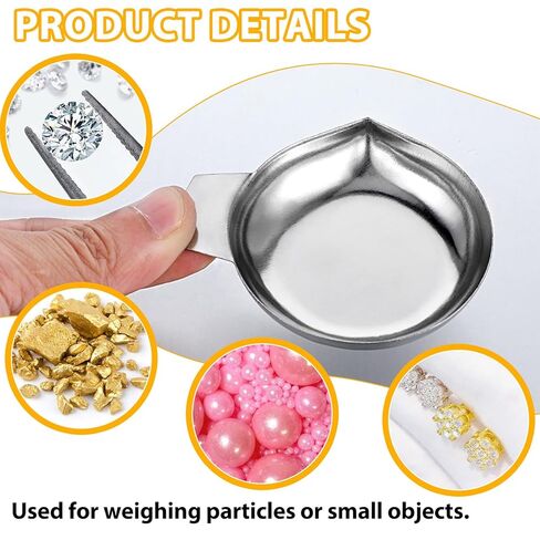 2Pcs Weighing Powder Pan, Mini Counter Scale Stainless Steel Reloading Scale Pans Pan for Powder Dispenser, Weighing Dishes Powders Measuring Pans for Jewelry Liquid Powders Lab Supplies in Kuwait