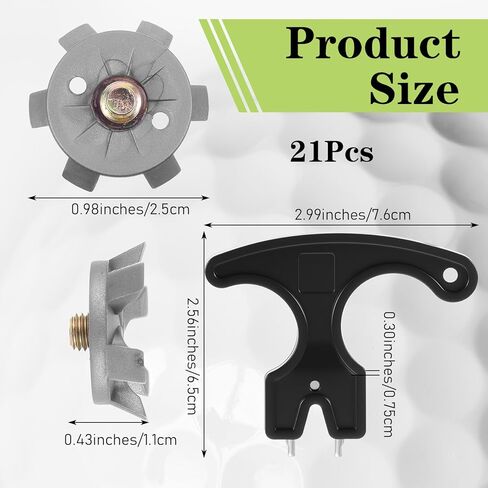 21PCS Golf Spikes Set Includes 20PCS Soft Golf Shoe Spikes Replacement and Black Cleats Spanner, Metal Thread Screw 6mm Dia Golfs Cleats Tool for Lawn Cricket Shoe Player Lover(Silver Grey) in Saudi Arabia