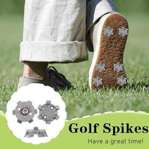 21PCS Golf Spikes Set Includes 20PCS Soft Golf Shoe Spikes Replacement and Black Cleats Spanner, Metal Thread Screw 6mm Dia Golfs Cleats Tool for Lawn Cricket Shoe Player Lover(Silver Grey) in Saudi Arabia
