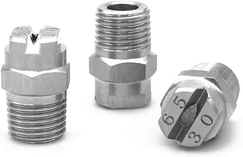 High Pressure Fan Nozzle, Stainless Steel Fan Nozzle 1/8 1/4 External Thread Multiple Angles Pack of 5,110°(1/8 External Thread 9.5mm,65°) in Kuwait