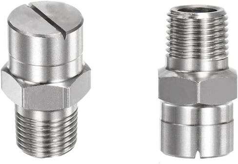 High Pressure Fan Nozzle, Flat Fan Nozzle 304 Stainless Steel 1/8-1/2 BSPT Male 65 Degrees Pack of 5 Or 10,10pcs(No.06: 1/8,5pcs) in Saudi Arabia
