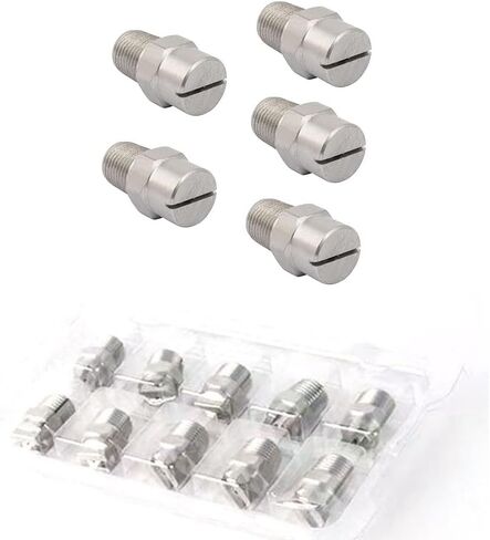 High Pressure Fan Nozzle, Stainless Steel Flat Fan Nozzle 1/8 1/4 Inch Male Thread Pack of 5 65/80/95/110 Degrees,95°(1/4 External Thread 12.5mm,80°) in Saudi Arabia